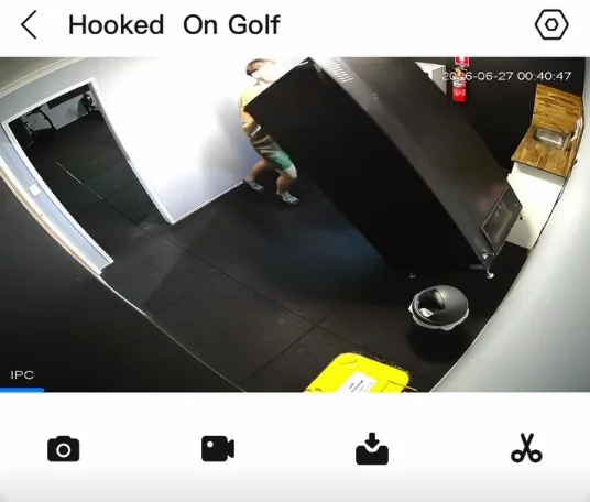 Vending machine inside indoor golf venue